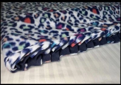 Handcrafted Handmade Braided Fleece Blanket LG - Image 1 of 4