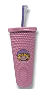 POLLY POCKET Pink 24oz Studded Cup Tumbler w/Straw Mattel NEW - Picture 1 of 3