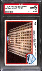 1978 TOPPS SUPERMAN IL FILM #26 AVVENTURA AEREA PSA 10 GEM-MT 24113071 - Foto 1 di 2