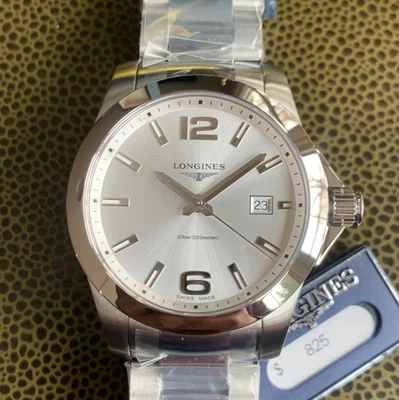 Longines Conquest Sunray Silver Dial 41mm Stainless Steel L3.759.4.76.6 - NEW - image 1 of 4