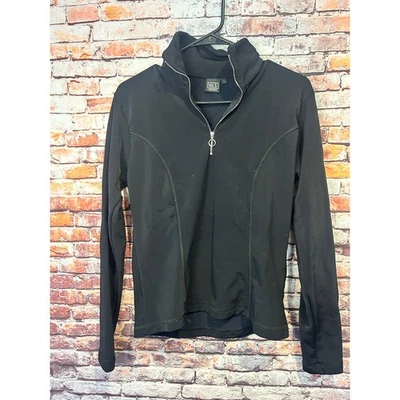 Blusa feminina Nils preta Robin 1/4 zíper manga longa pulôver forrada de lã grande - Imagem 1 de 4