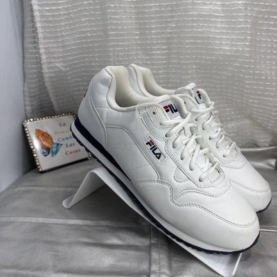 (R8) NEW Fila 1SC60512-125 Men’s Retro Styled Sneakers with White Blue Size 12 - Image 1 of 4