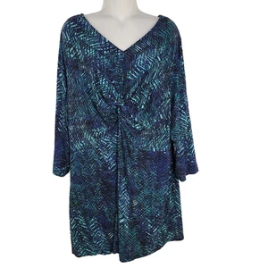 Catherines Tunika Top Gr. 2X Twist Knoten vorne 3/4 Arm Strick Stretch Fischgrät - Bild 1 von 10