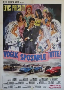 "LE TOMBEUR DE CES DEMOISELLES (SPINOUT)"Affiche italienne entoil. Elvis PRESLEY - Picture 1 of 1