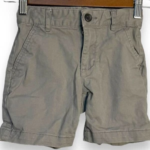 Old Navy Khaki Shorts Boy's Size 5 Gray Pockets Casual School Chino Uniform Zip - Picture 1 of 10