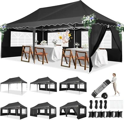 Pavillon 3x6M Wasserdicht Stabil Winterfest, Faltbar Partyzelt mit Seitenwänden/ - Bild 1 von 4