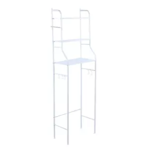 Space-Saving 3-Tier Over Toilet Rack - White Iron Towel & Storage Organizer - Picture 1 of 15