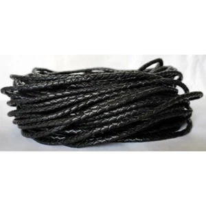 3mm Lederband Geflochten Schwarz Lederschnur - Bild 1 von 1