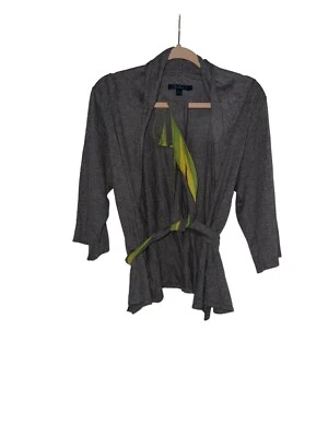 Cárdigan suéter Boden Angora mezcla frente abierto con cinturón gris para mujer talla pequeña Foto 1 de 4