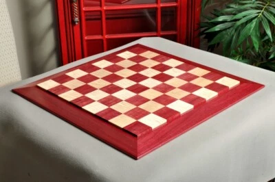 Custom Contemporary Chess Board - Purpleheart / Curly Maple - 2.5" Squares - Image 1 of 4