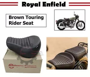Royal Enfield "New Classic 350 REBORN Brown Touring Rider Seat" - Picture 1 of 8