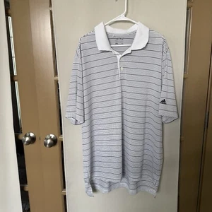 Adidas Men’s 2XL Black White Stripe Short Sleeve Golf Polo - Picture 1 of 6