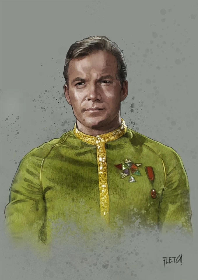 Star Trek Exclusive Captain James T Kirk A4 Artprint By Jason Fletcher  - Image 1 of 1