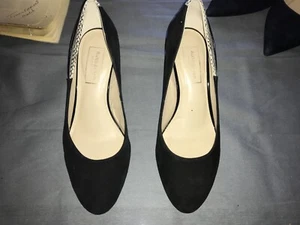 AUTOGRAMM M & S INSOLIA DAMEN SCHWARZ VELOURSLEDER SCHLANGENMUSTER GRÖSSE 6 WEITE PASSFORM - Bild 1 von 5