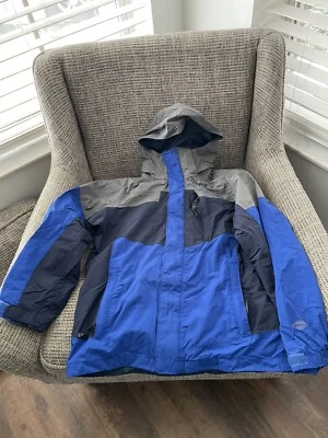 Columbia Youth Boys Interchange Jacket Size 14/16 Blue Omni Tech Removable Hood - Image 1 of 4