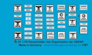 Peddinghaus Decals 1/87 1116 Hausschilder von Organisationen des III. Reiches - Bild 1 von 1