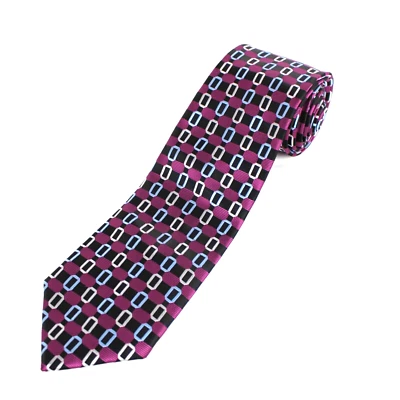 Corbata de hombre ALEXANDER JULIAN COLORS poliéster hecha a mano geométrica púrpura Foto 1 de 4