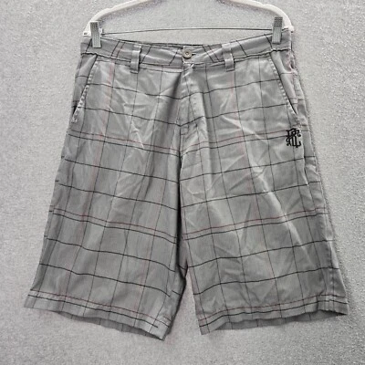 Pantalones Cortos Rip Curl Hombre 32 Gris Cuadros Bermudas Logo Bordado Patinador Y2K LEER Foto 1 de 4