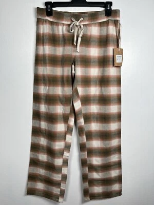 P.J. Pantalones de salón de pijama Salvage para mujer con patrón de franela, marrón/marfil talla pequeña Foto 1 de 4