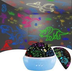 Night Light for Kids Dino and Car 2 in 1 Kids Night Light Projector 360°Rotating - Picture 1 of 12