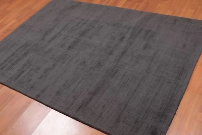 4'8" x 6’7" Handmade 100% Viscose loop & cut textured Pile Area rug Charcoal - Image 1 of 4
