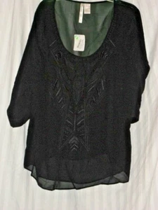 Blusa de hombro frío negra transparente 3X gracia olvidada - Imagen 1 de 7