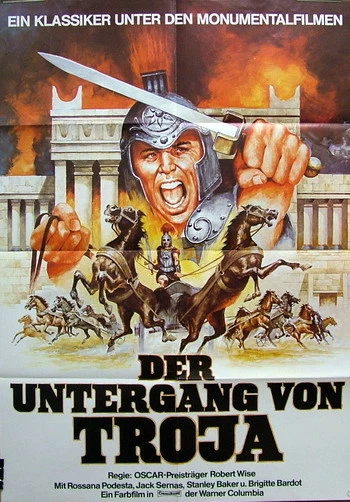 Stanley Baker DER UNTERGANG VON TROJA original A1 Kino Plakat WA 70er - Bild 1 von 1