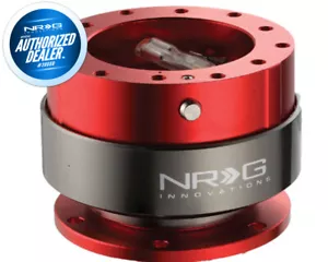 NEW NRG STEERING WHEEL QUICK RELEASE GEN 2.0 RED BODY - TITANIUM RING SRK-200RD - Picture 1 of 2