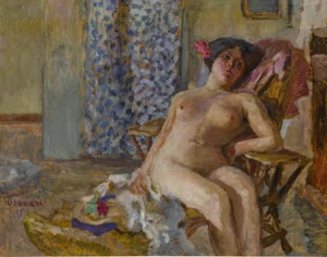 Pierre Bonnard Seated Nude With Flowers In Her Hair Canvas Print 16 x 20 #7026 - Picture 1 of 4