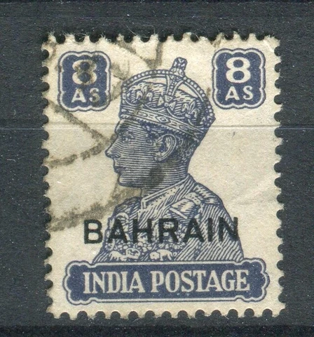 Bahrain KGVI 1942-45 8a slate-violet SG49 fine used Cover