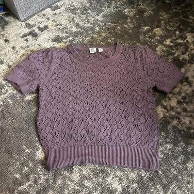 Gap Kids Girls Purple Short Sleeve Sweater XL (12) - Image 1 of 3