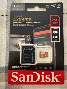 Karta pamięci SanDisk 256GB Extreme UHS-I microSDXC z adapterem SD - Zdjęcie 1 z 2