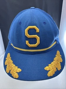 Seattle Mariners Mitchell & Ness THROWBACK RETRO Logo Fitted Mens Hat 7 7/8 - Picture 1 of 12