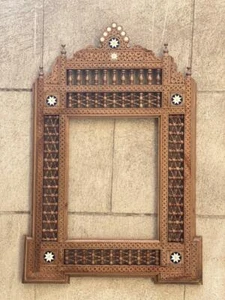 Handmade Mirror Wall Frames Decor, Art Decor Furniture, Wood Mirror Frame Inlaid - Picture 1 of 8