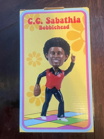C.C. Sabathia Cleveland Indians Turn Back the Clock Disco Bobblehead Doll - NIB Cover
