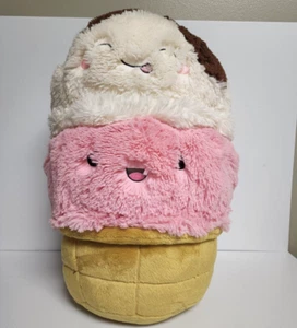 Squishable Comfort Food Ice Cream Cone 15" Plush Stuffed Toy Double Scoop - Picture 1 of 3
