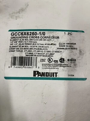 PANDUIT GCC6X6250-1/0 Cross Connector, Copper - Image 1 of 2