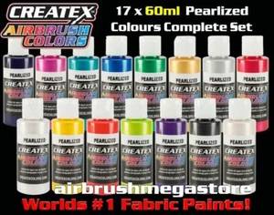 Createx Airbrush Colors 60ml Pearl 17 Colour Set + Free Insured Post - Picture 1 of 9