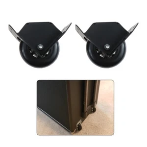 2pcs Wheel Casters Built-in Metal Black for Flight Cases Equipment Stand Cabinet - Picture 1 of 13