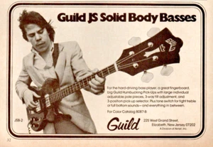 vtg 1970s GUILD JS SOLID BODY BASS GUITAR MAGAZINE PRINT AD CLIPPING JSB-2 - Picture 1 of 1