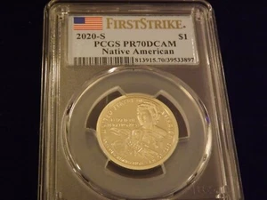 2020-S   $1  Native American    First Strike     PCGS PR 70 DCAM - Picture 1 of 2