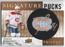 2014-15 Upper Deck Trilogy Signature Pucks SP-TP Tomas Plekanec Auto Canadiens