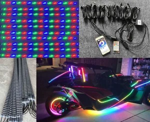 14PCS 2FT RGB + Chasing Quad Row Strips Brightest Lights for Golf Cart Slingshot - Picture 1 of 8