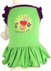 NEUF AVEC ÉTIQUETTES T-SHIRT / ROBE VERT PETELLIGENCE DOGIE TAILLE : MOYENNE (LOVE PEACE DOG) 