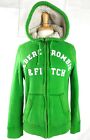 Abercrombie And Fitch Fleece Jacket Womens Small Green Hoodie White Sherpa Hooded