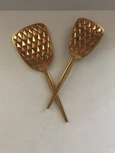 Juego de espejos y cepillos vintage con patrón de diamante rueda dorada - Imagen 1 de 5