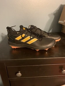 Adidas Adizero Afterburner 8 Metal Baseball Cleats Black Gold H00974 Mens Sz 14 - Picture 1 of 7
