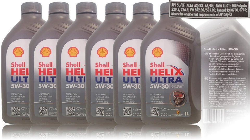 Shell Helix Ultra 5W30 6x1 Liter MB 229.5 BMW LL-01, RN 700/710 Motoröl - Bild 1 von 3