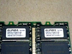 Elpida 512MB 2x256MB PC2700 DDR-333 184 PIN Desktop Memory EBD25UC8AAFA-6B - Picture 1 of 1