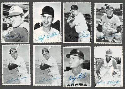 1969 Topps Deckled Edge lote de 16 - Pete Rose, Ron Santo, Wilhelm, Aparicio MAIS - Imagem 1 de 4